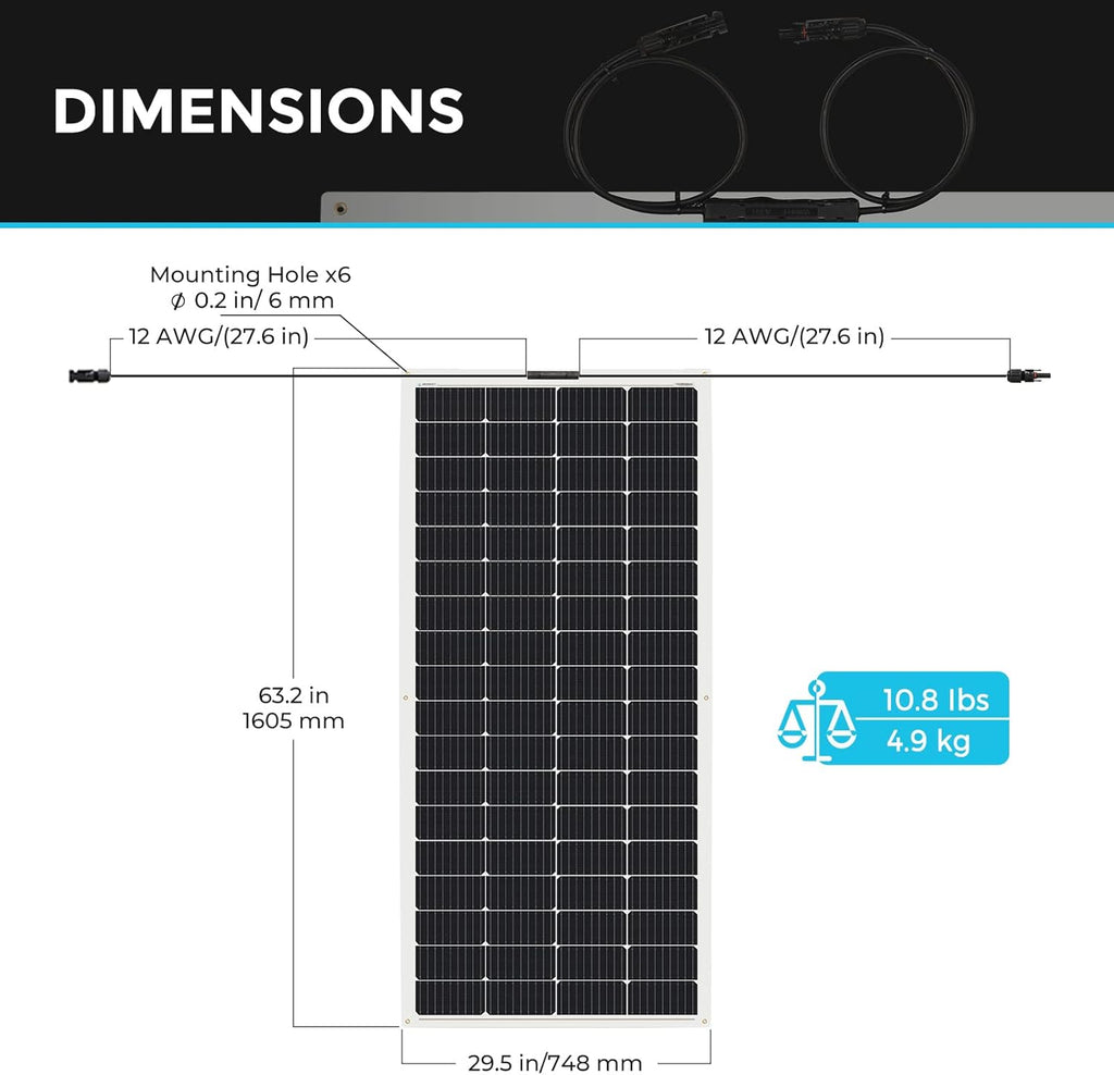 Renogy Flexible Solar Panel 200 Watt 12V