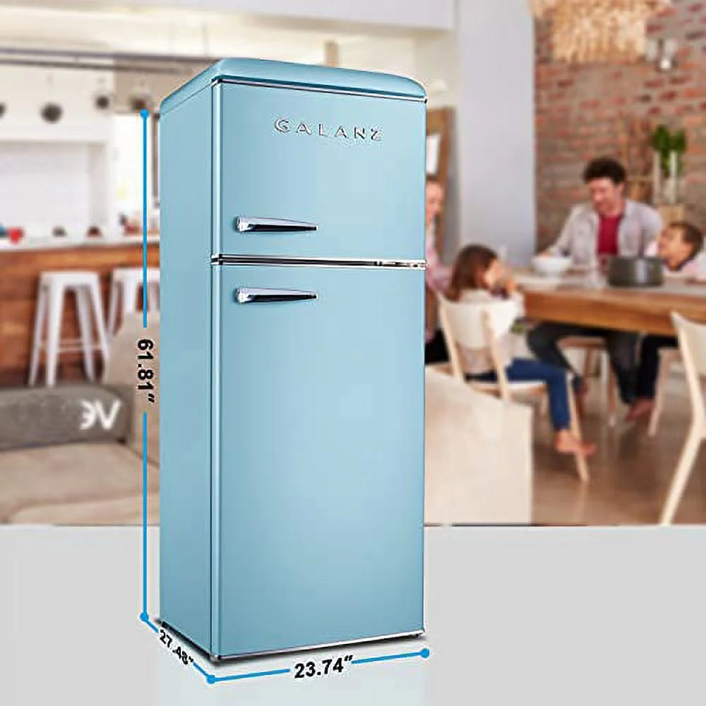 Galanz Top Mount Refrigerator 10.0 Cu Ft Blue 23.74 x 27.48 x 61.81 in - GLR10TBEEFR