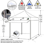 Eurmax USA 10 x 10 Pop-Up Commercial Canopy Tent With 4 Sidewalls, Roller Bag And Awning