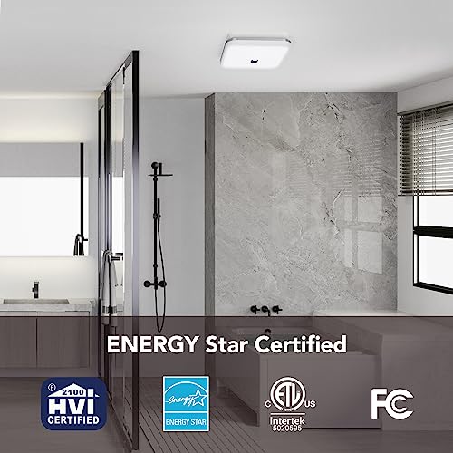 OREiN Bathroom Exhaust Fan With LED Light, 26W, 100 CFM, 1.5 Sones, 1000lm, 5000K