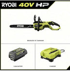 RYOBI 40V 18-Inch Cordless Chainsaw Kit With Battery And Charger - Green