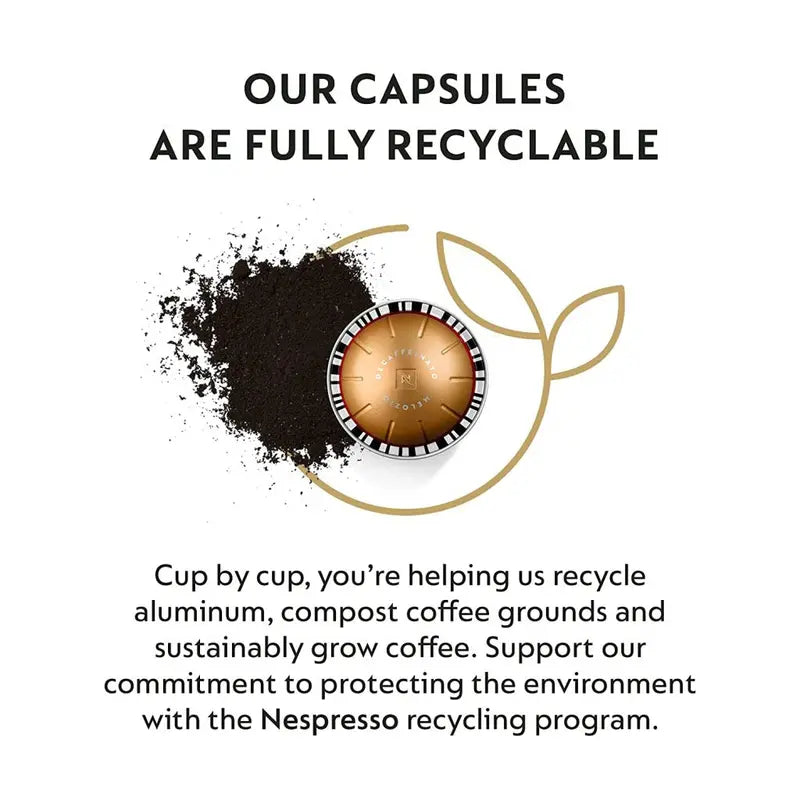 Nespresso Vertuo Melozio Decaffeinato Medium Roast Coffee Capsules, 30 Count