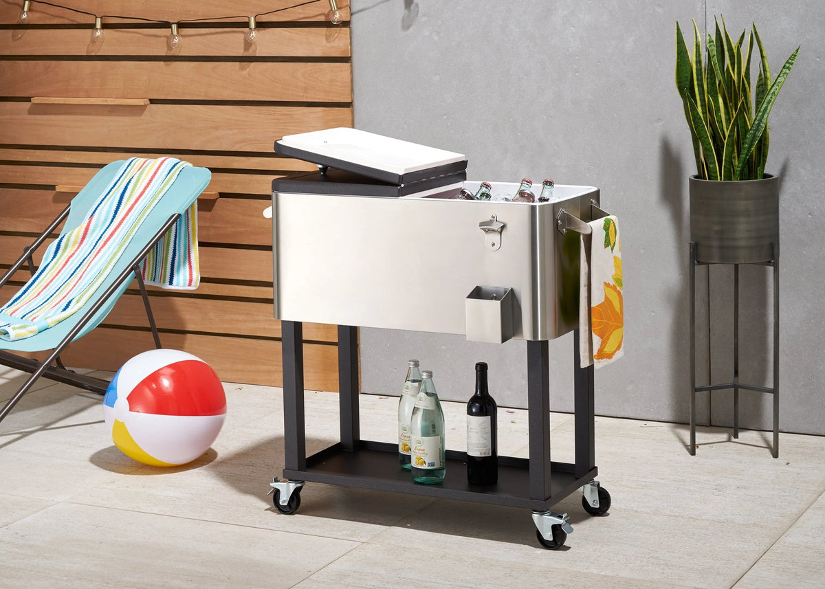 Trinity Stainless Steel Cooler With Shelf - 80 qt