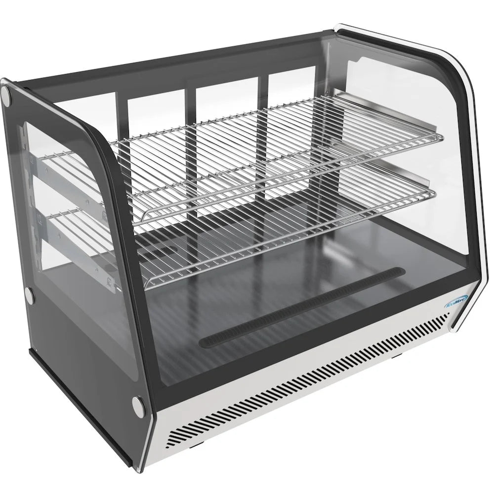 KoolMore 35 inch NSF Commercial Countertop Refrigerator Display Case, 5.6 Cu. Ft., Black And Stainless Steel - CDC-5C-BK