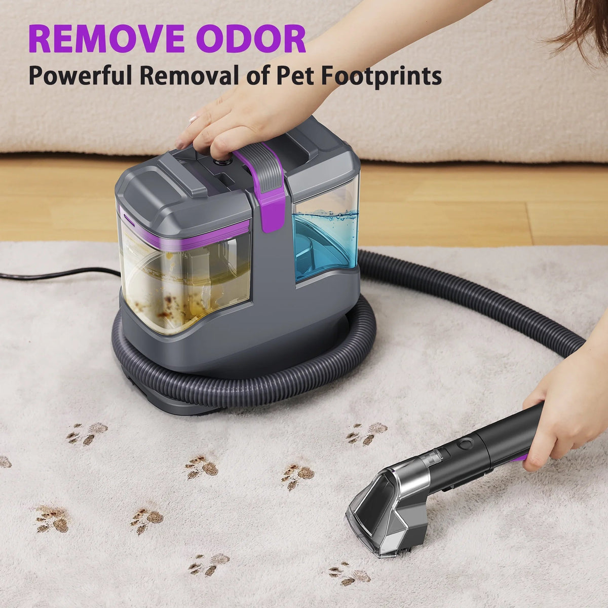 INSE Portable Carpet And Upholstery Vacuum Cleaner With 8.5oz Stain Lifter - C9