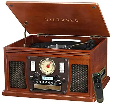 Victrola 8-in-1 Bluetooth Record Player With Built-In Speakers And Wireless Streaming