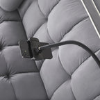 GNIXUU 3 In 1 Sleeper Sofa Couch Bed, Tufted Velvet Convertible Loveseat Futon, Gray, 55.5in