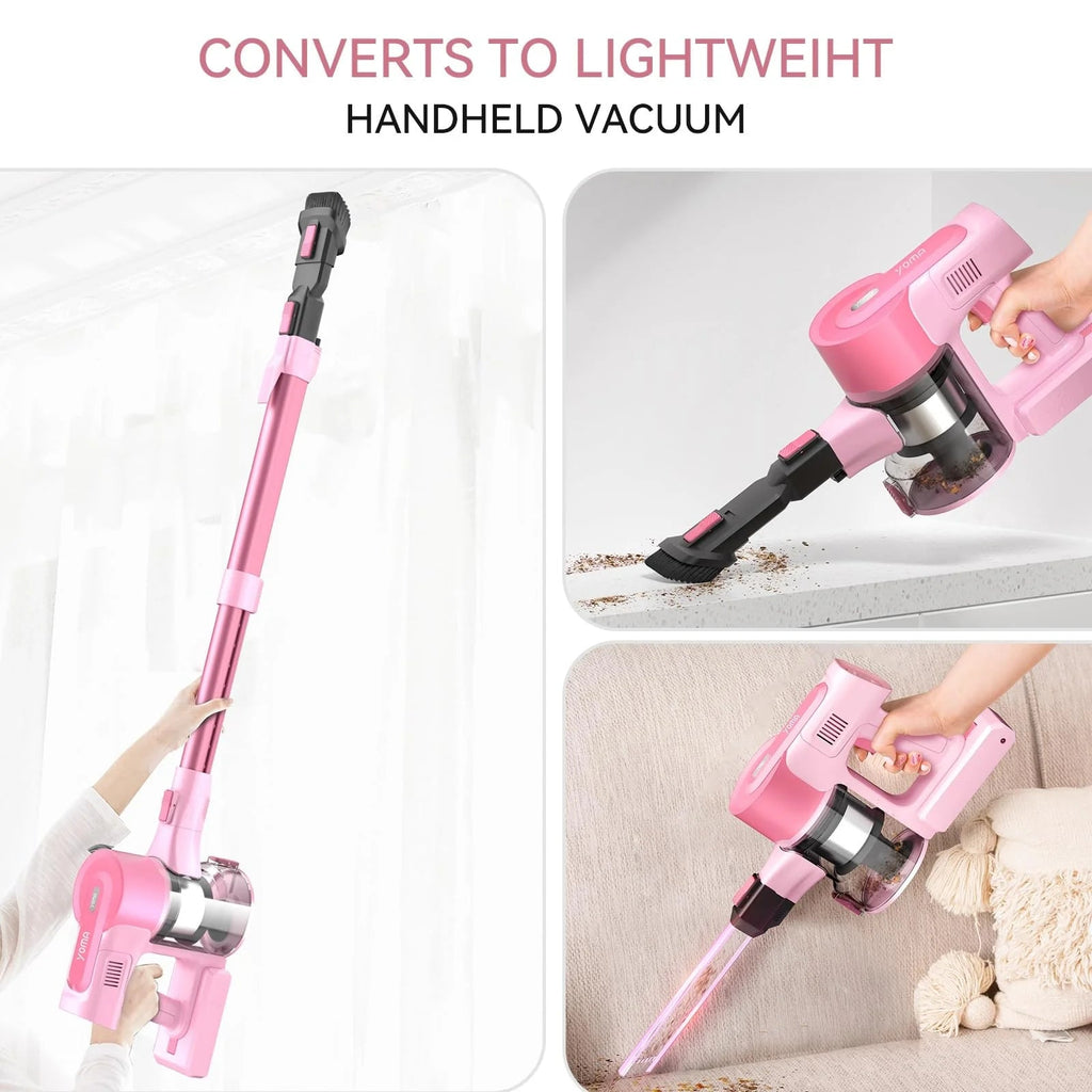 YOMATECH Cordless Stick Vacuum Cleaner, 30KPa, 365W, 6-in-1 - S100