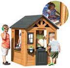 Backyard Discovery Cedar Playhouse With Kitchen, 55 in H x 42 in W x 46.69 in D - Sweetwater