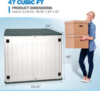 Resin Outdoor Storage Box, 47 Cu Ft, Lockable, Waterproof