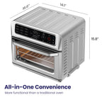 Chefman 12-in-1 Air Fryer Oven Combo With Probe Thermometer, 20 Qt - RJ50-SST2-PB