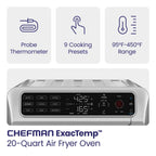 Chefman 12-in-1 Air Fryer Oven Combo With Probe Thermometer, 20 Qt - RJ50-SST2-PB