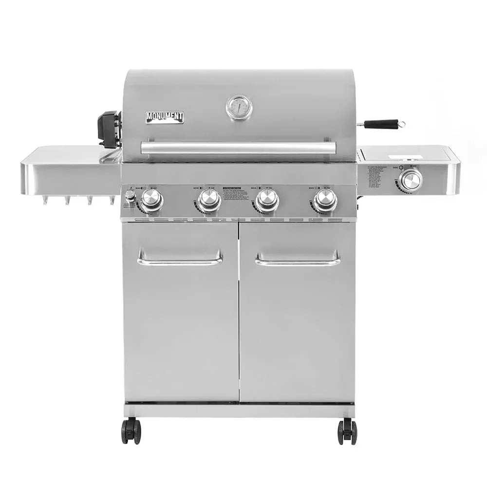 Monument Grills Stainless Steel 4 Burner Propane Gas Grill With Rotisserie - 17842