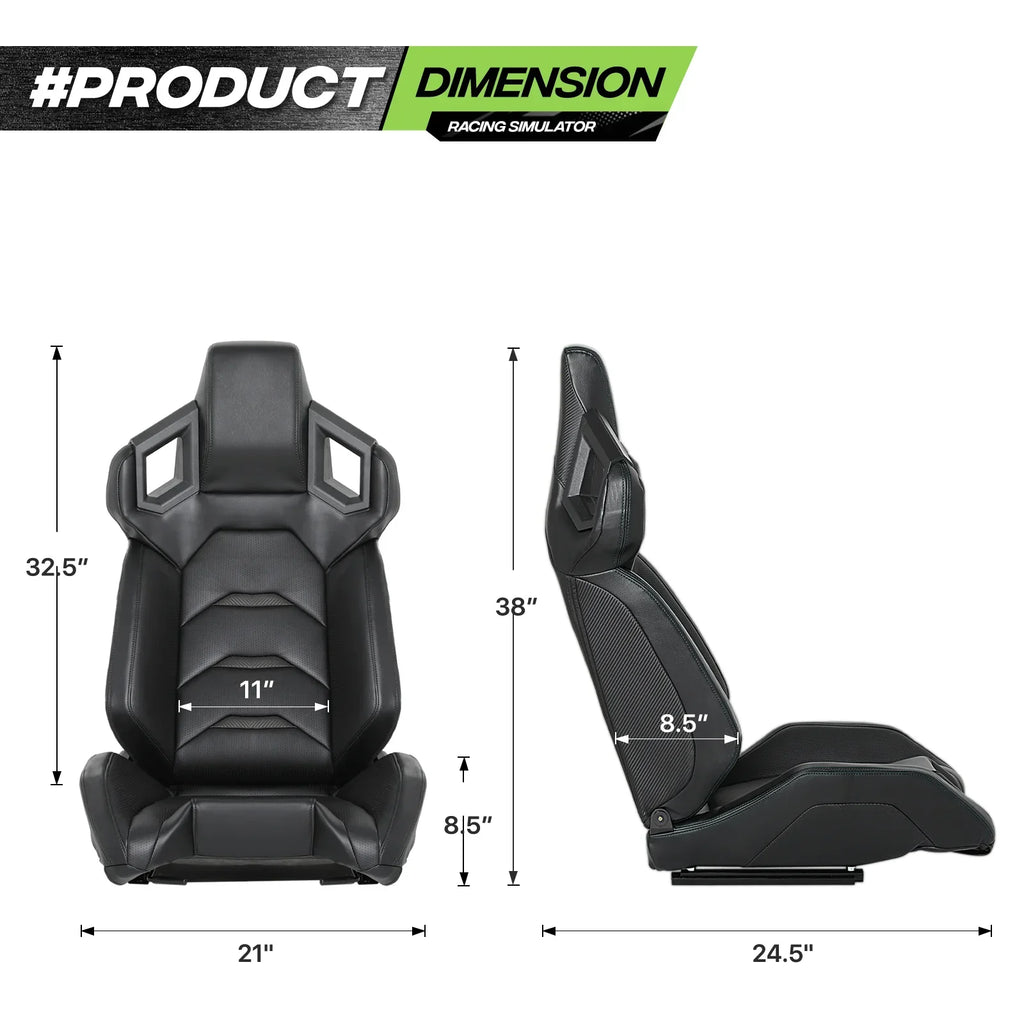 Magshion Racing Simulator Game Seat With Adjustable Slide, Black