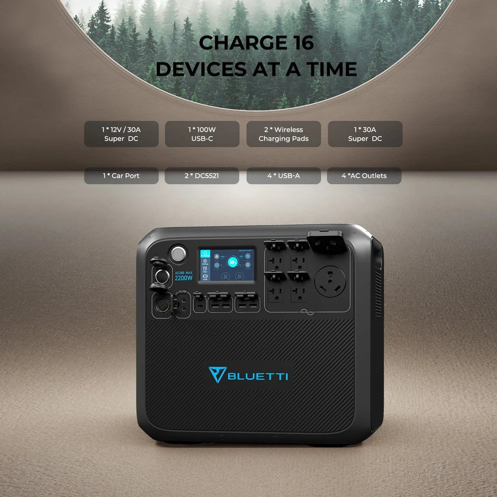 Bluetti Portable Power Station, 2048Wh 2200W LiFePO4 - AC200MAX