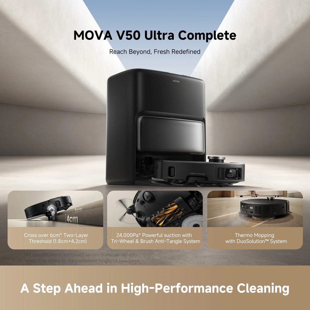 MOVA Robot Vacuum Cleaner With Removable Liftable Mop And 19,000Pa Suction - P50 Pro Ultra