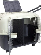 SportPet Designs XXX-Large Gray Rolling Plastic Dog Crate With Wire Door