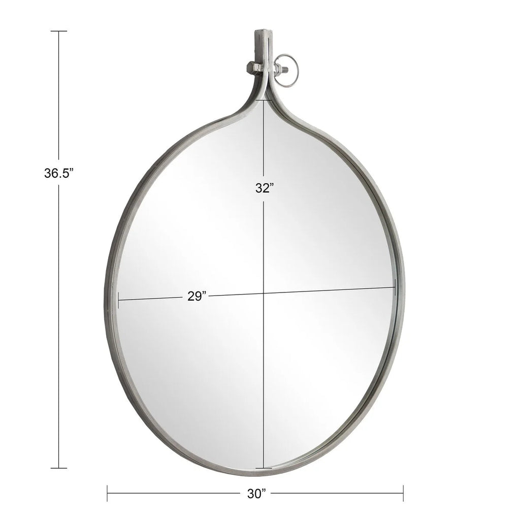 Modern Round Wall Mirror With Decorative Metal Frame
