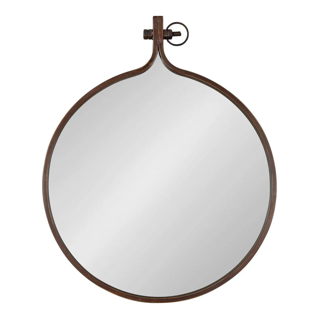 Modern Round Wall Mirror With Decorative Metal Frame