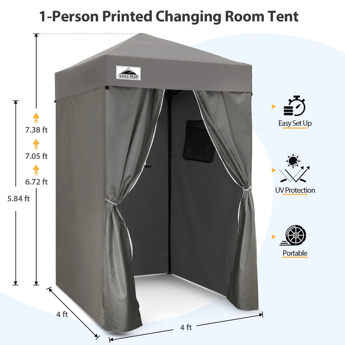 EAGLE PEAK Ultra Compact 4 ft x 4 ft Pop-Up Changing Room Canopy - Flex