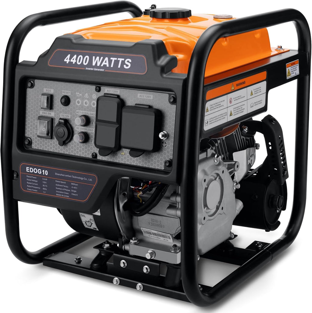 Gas Powered Open Frame Inverter Generator, 4400 Peak Watts / 3400 Running Watts - RV Ready