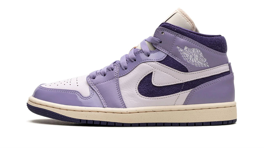 Air Jordan 1 Mid Women's Lifestyle Shoes - Sky J Purple, Barely Grape, Guava Ice
