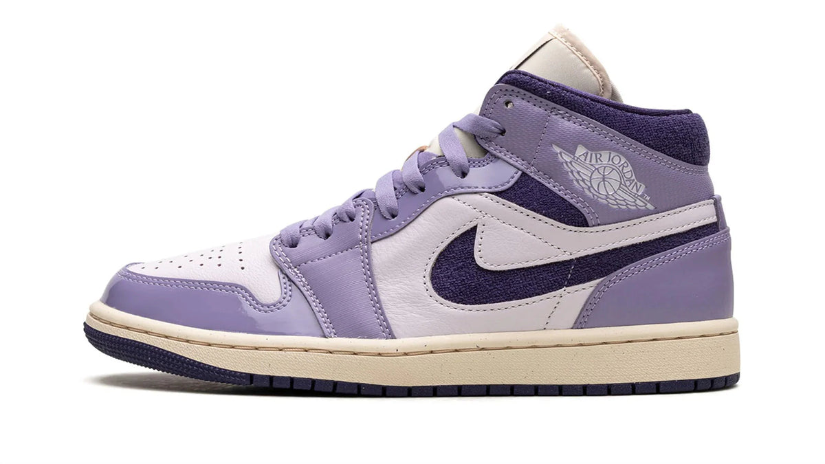 Air Jordan 1 Mid Women's Lifestyle Shoes - Sky J Purple, Barely Grape, Guava Ice