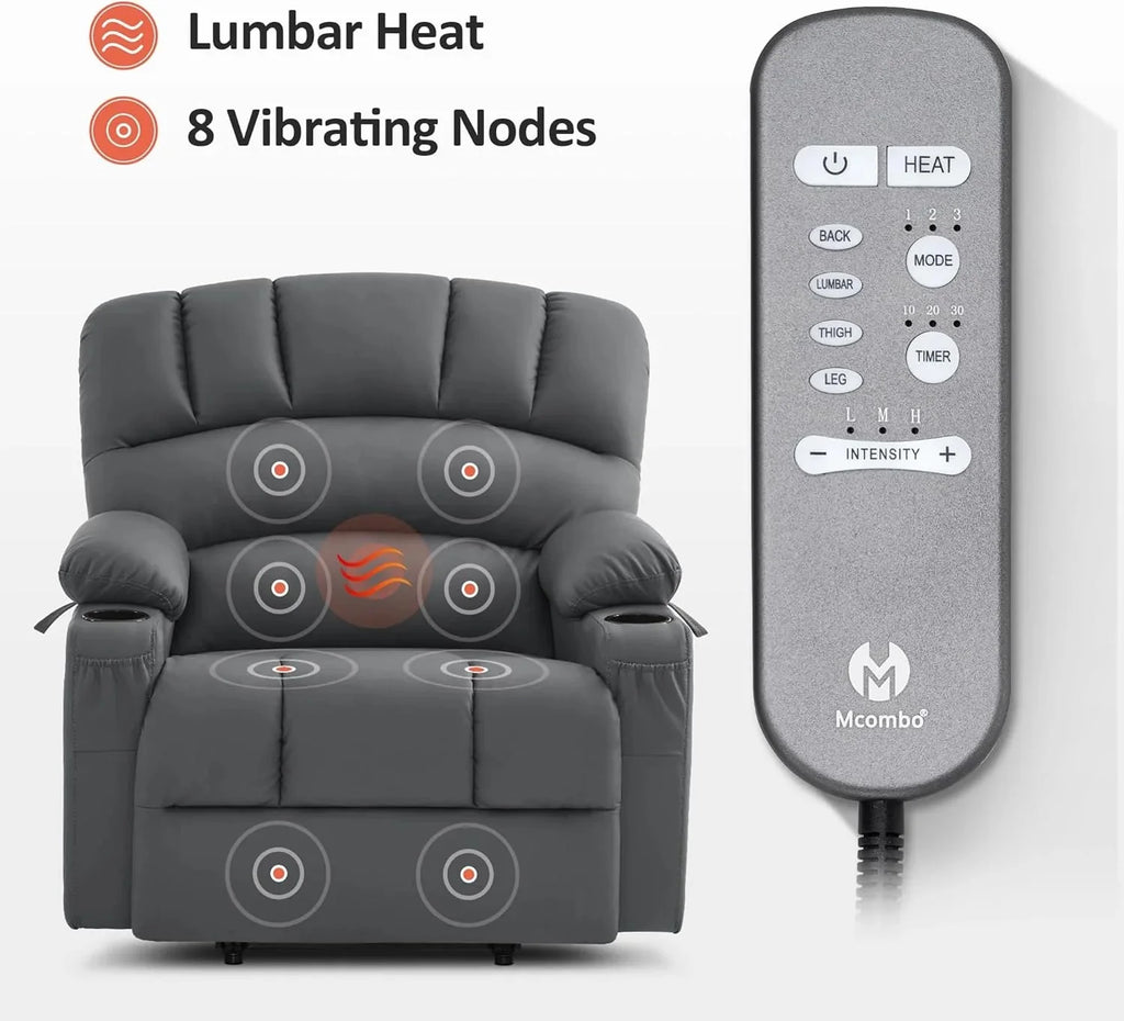 Heated Lift Recliner for Seniors with USB and Cup Holders