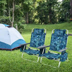 Costway Folding Backpack Beach Chairs 4-Pack, 5-Position Adjustable