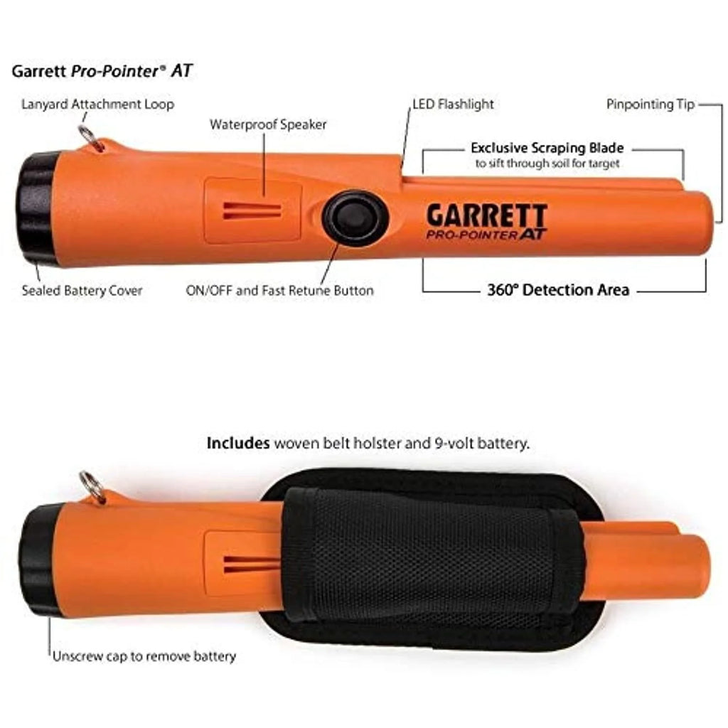 Garrett AT PRO Metal Detector With Pro-Pointer AT Underwater Pinpointer And 8.5 x 11 in PROformance DD Searchcoil
