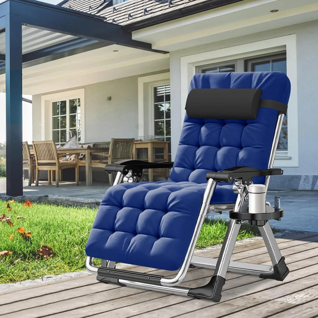 NAIZEA Zero Gravity Lawn Recliner Chairs, 2 Pack, Black