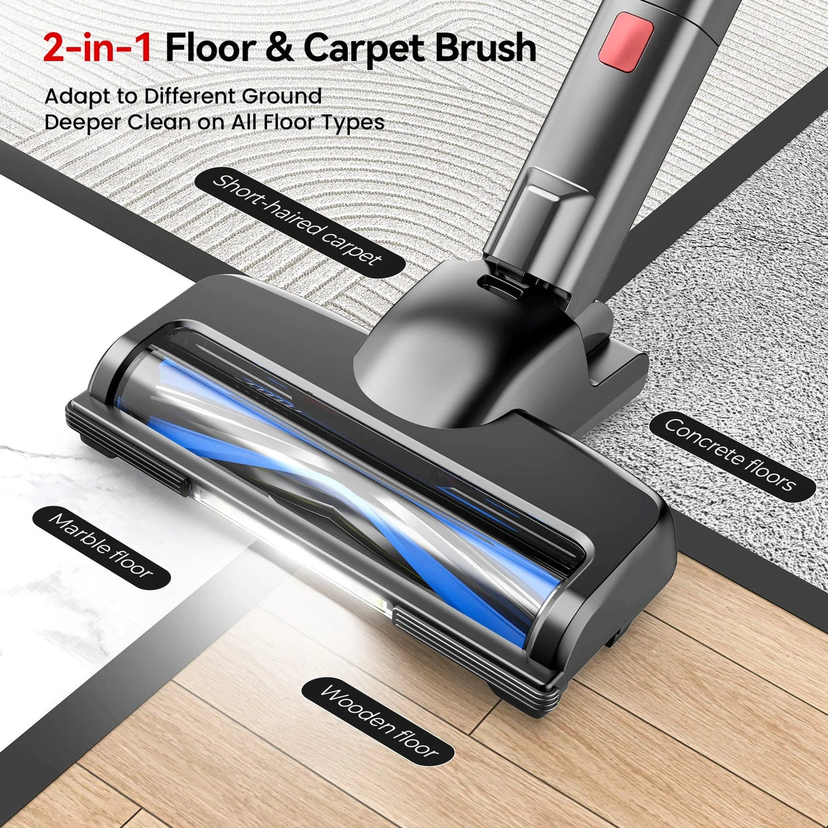 Lazyswan Cordless Stick Vacuum Cleaner 35KPA 400W 50min