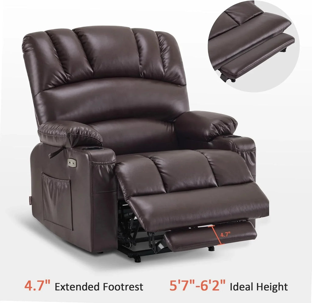 Heated Lift Recliner for Seniors with USB and Cup Holders