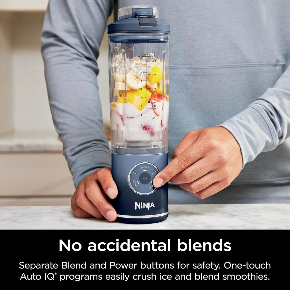 Ninja Blast Max Personal Cordless Blender, 22 oz, Navy - BC251NV (Refurbished)