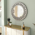 Round Crystal Accent Decorative Wall Mirror - 18/24/34 in