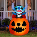 Gemmy Airblown Animated Stitch Vampire Pumpkin Yard Decor 5 ft - 550843