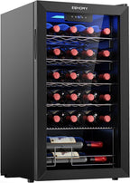 EUHOMY 25 Bottle Compressor Wine Cooler Refrigerator, Black, 18.7in D x 17.5in W x 31.3in H