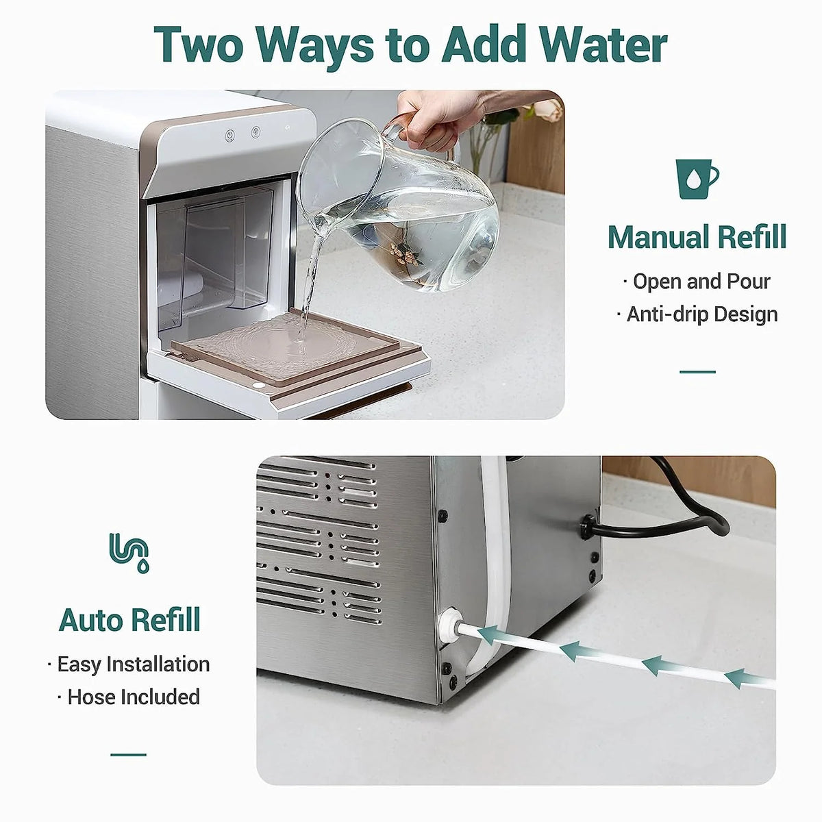 Gevi Countertop Self-Cleaning Nugget Ice Maker, 30 Lbs/24 Hours, 2.8L - V2.0