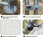 Metal Walk-In Chicken Run Cage With Cover, 10'L X 6.6'W X 6.56'H