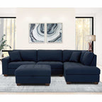 Thomasville Miles Fabric Sectional With Storage Ottoman, 3 Piece, Blue Or Gray