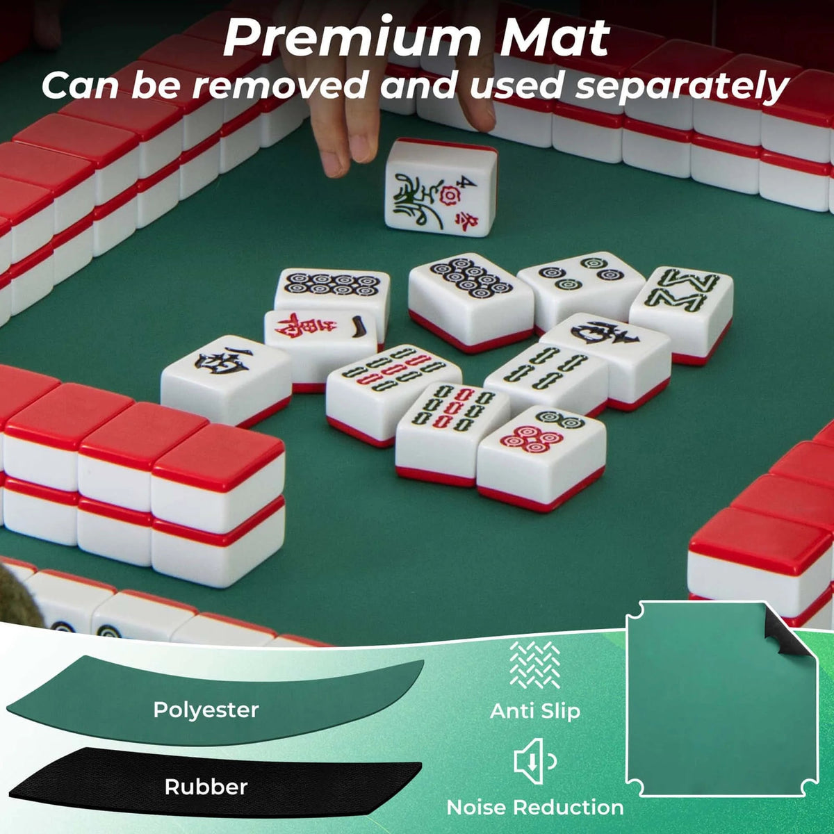 Costway Folding Mahjong Table With Cup Holders, Felt Mat And Carrying Handle - 35in x 35in x 29in