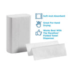 Marathon Multifold 1-Ply Paper Towels, White, 9.2 x 9.4 inch, 4,000 Towels/Case - SFI Certified