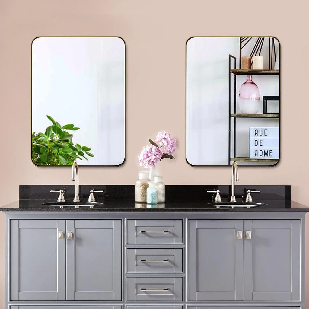 Metal Wall Mounted Decorative Mirror - Vertical Or Horizontal Hanging