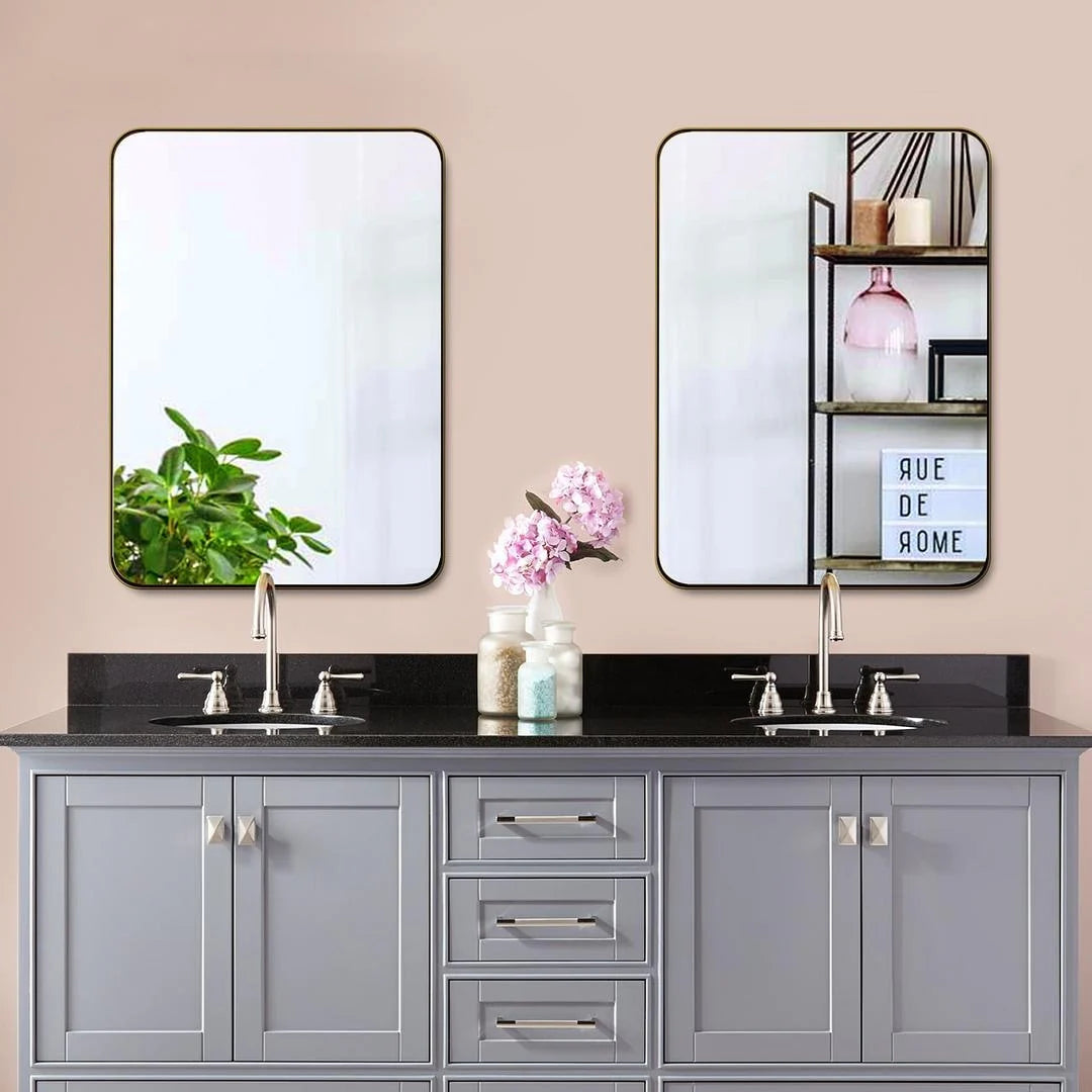 Metal Wall Mounted Decorative Mirror - Vertical Or Horizontal Hanging