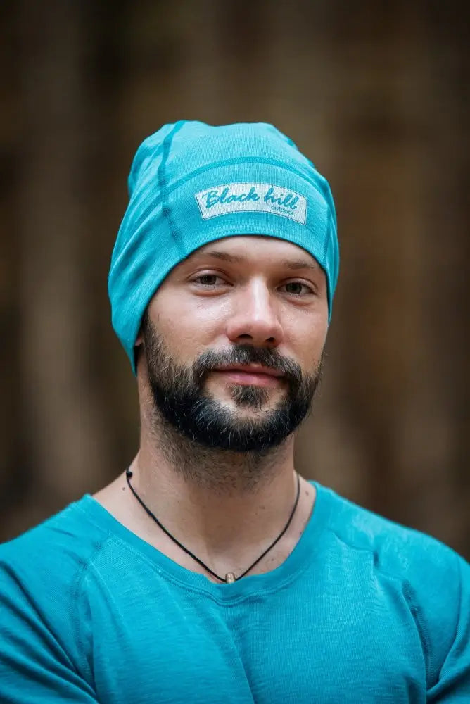 Merino Beanie Active Long180 - Turquoise
