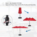 Patio Dining Set With Umbrella And 6 Sling Dining Swivel Chairs, 8-Piece - 60 x 37.4 x 28 Inches
