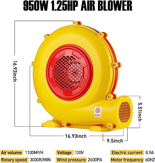 950W Commercial Inflatable Bouncer Blower Pump Fan