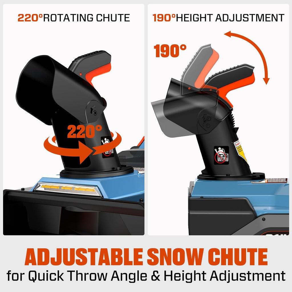 SENIX Cordless Snow Blower 60V 21 in Steel Auger Heated Handle - 3500W