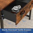 Computer Desk With 3 Fabric Drawers And Monitor Stand