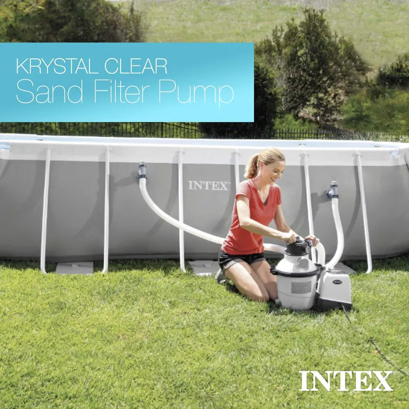 Intex 3000 GPH Sand Filter Pump For Above Ground Pools With Timer And HydroAeration Technology
